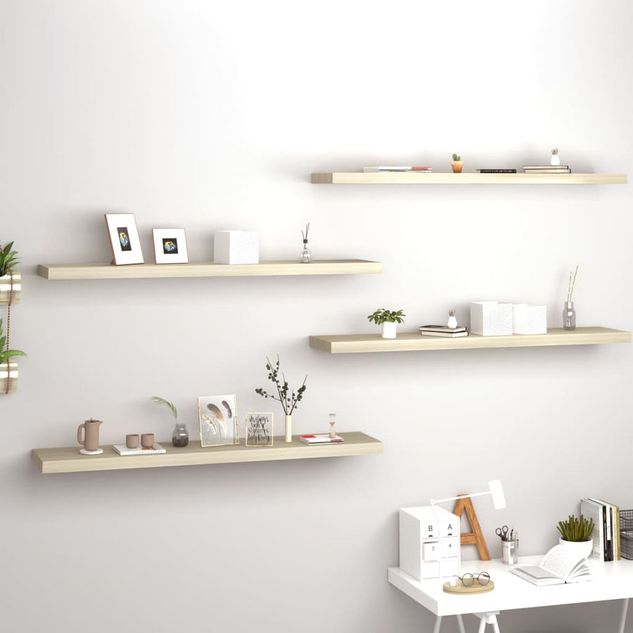 Wandschappen Zwevend 120X23,5X3,8 Cm Mdf Kleurig Eiken 4 120 x 23.5 x 3.8 cm