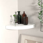 Floating corner shelf high gloss white 25x25x3.8 cm MDF