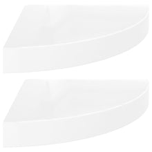 Hoekschappen Zwevend 5X5X3,8 Cm Mdf 2 25 x 25 x 3.8 cm Hoogglans wit