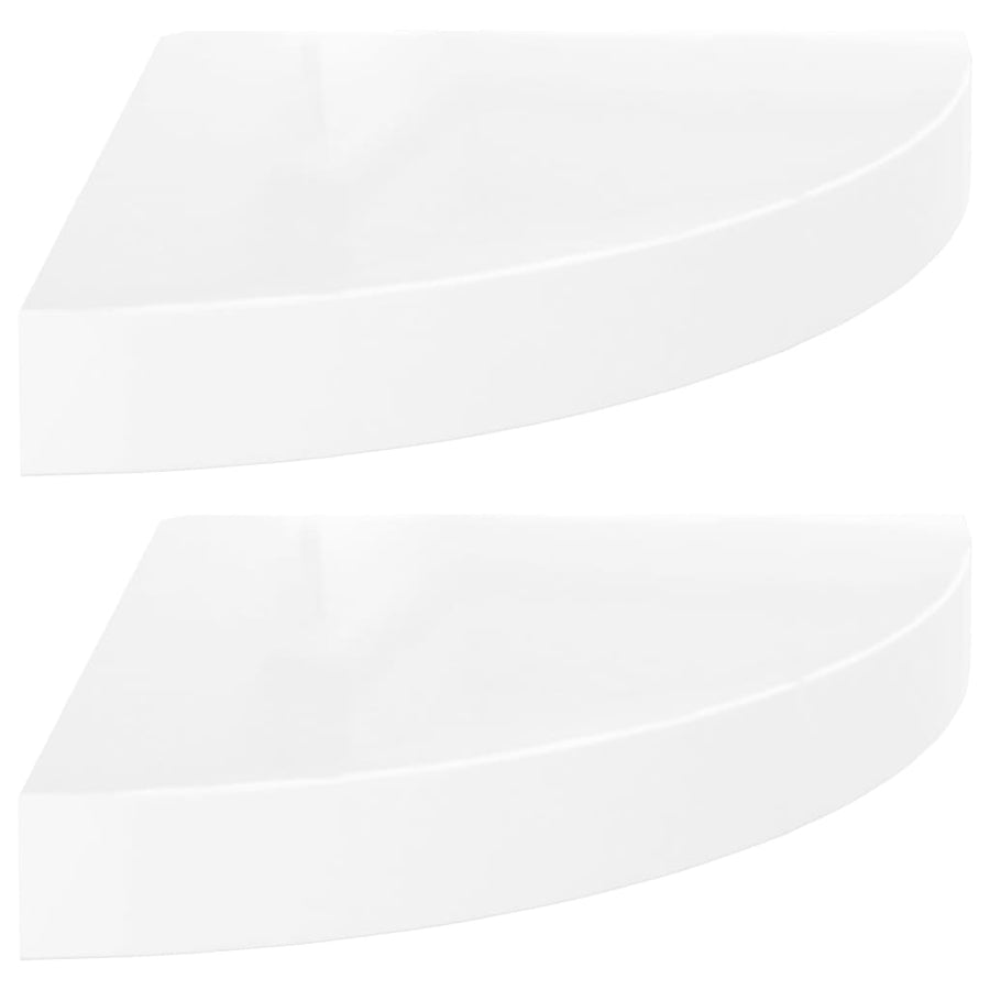 Hoekschappen Zwevend 5X5X3,8 Cm Mdf 2 25 x 25 x 3.8 cm Hoogglans wit