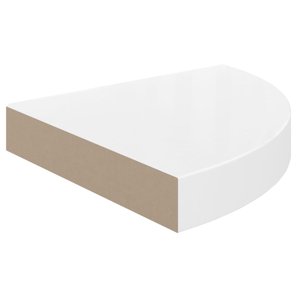 Hoekschappen Zwevend 5X5X3,8 Cm Mdf 2 25 x 25 x 3.8 cm Hoogglans wit