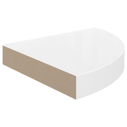 Hoekschappen Zwevend 5X5X3,8 Cm Mdf 2 25 x 25 x 3.8 cm Hoogglans wit