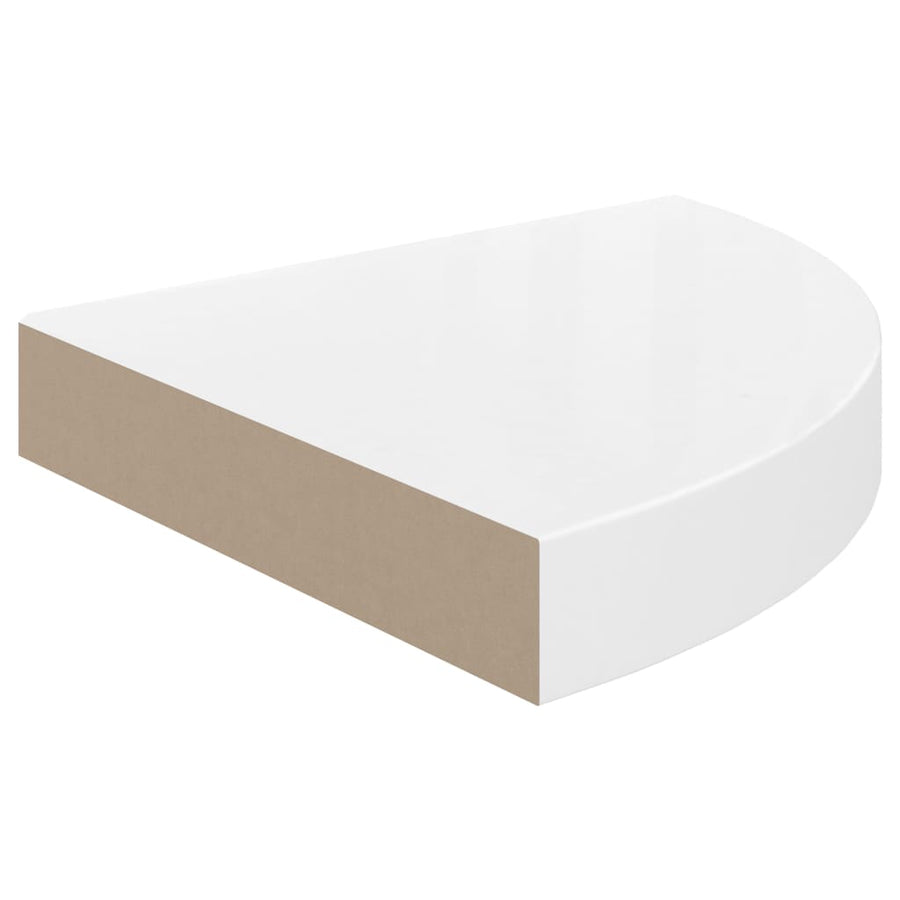 Hoekschappen Zwevend 5X5X3,8 Cm Mdf 2 25 x 25 x 3.8 cm Hoogglans wit