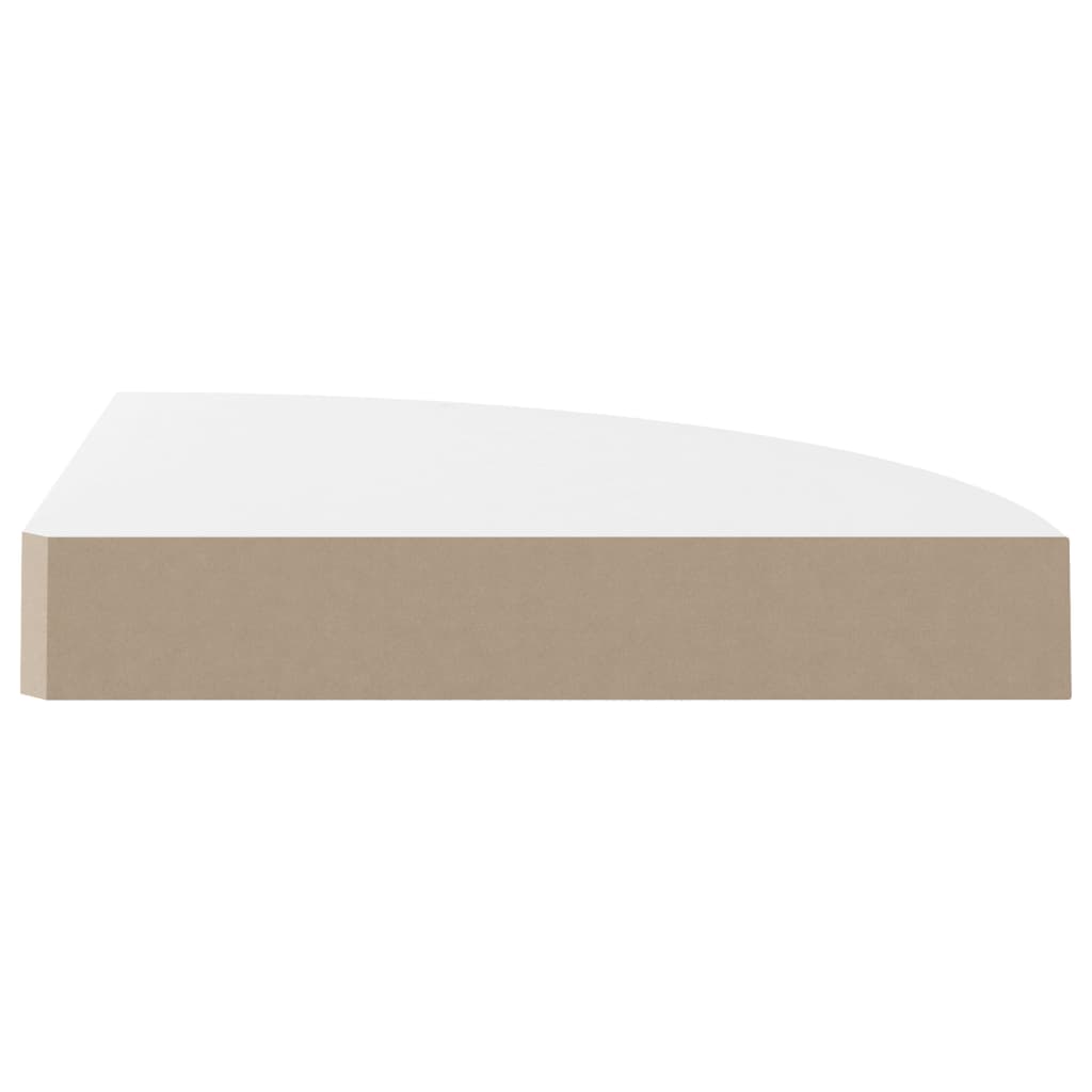 Hoekschappen Zwevend 5X5X3,8 Cm Mdf 2 25 x 25 x 3.8 cm Hoogglans wit