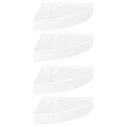 Hoekschappen Zwevend 25X25X3,8 Cm Mdf 4 25 x 25 x 3.8 cm Hoogglans wit