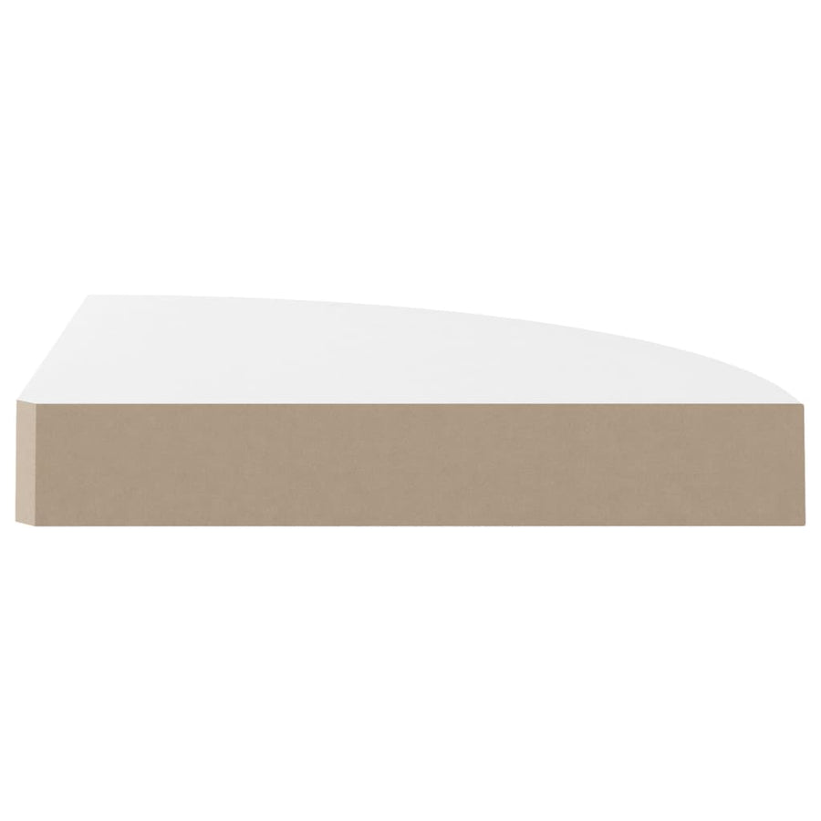 Hoekschappen Zwevend 25X25X3,8 Cm Mdf 4 25 x 25 x 3.8 cm Hoogglans wit