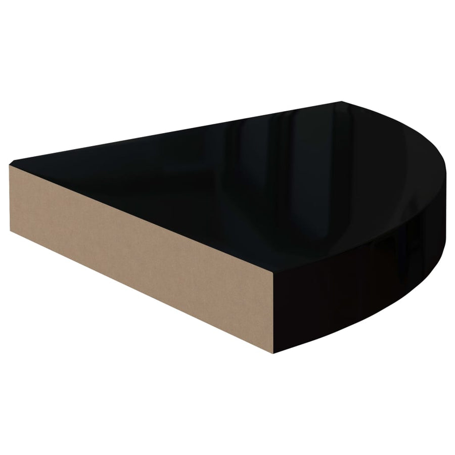 Hoekschap Zwevend 25X25X3,8 Cm Mdf 1 25 x 25 x 3.8 cm Hoogglans zwart