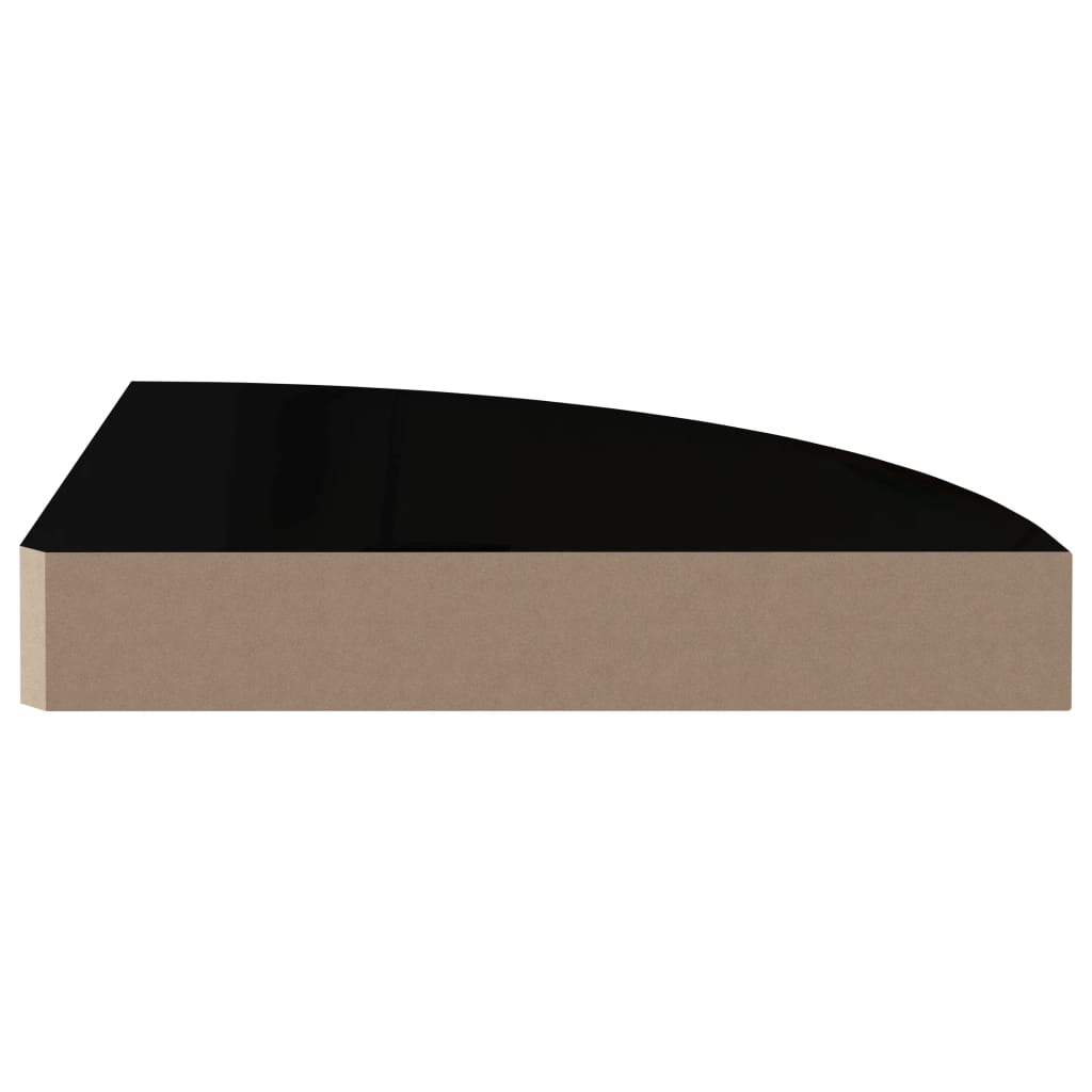 Hoekschap Zwevend 25X25X3,8 Cm Mdf 1 25 x 25 x 3.8 cm Hoogglans zwart