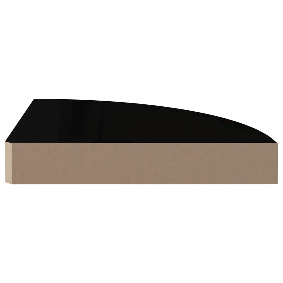 Hoekschap Zwevend 25X25X3,8 Cm Mdf 1 25 x 25 x 3.8 cm Hoogglans zwart