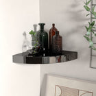 Hoekschap zwevend 25x25x3,8 cm MDF hoogglans zwart