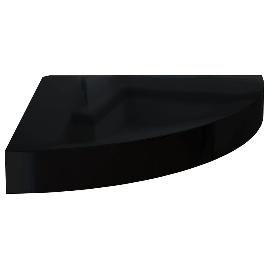 Hoekschappen Zwevend 25X25X3,8 Cm Mdf 4 25 x 25 x 3.8 cm Hoogglans zwart
