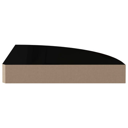Hoekschappen Zwevend 25X25X3,8 Cm Mdf 4 25 x 25 x 3.8 cm Hoogglans zwart