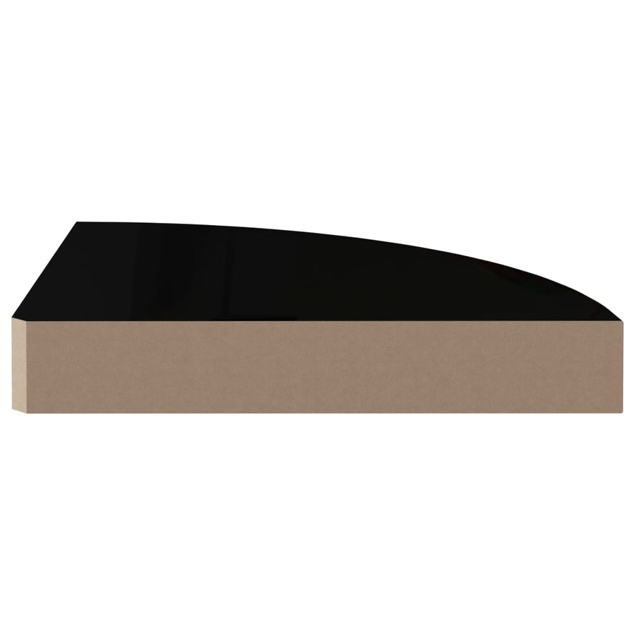 Hoekschappen Zwevend 25X25X3,8 Cm Mdf 4 25 x 25 x 3.8 cm Hoogglans zwart