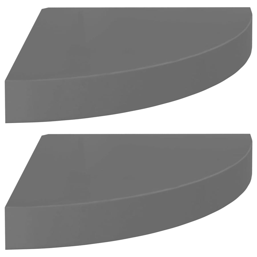 Hoekschappen Zwevend 5X5X3,8 Cm Mdf 2 25 x 25 x 3.8 cm Hoogglans grijs