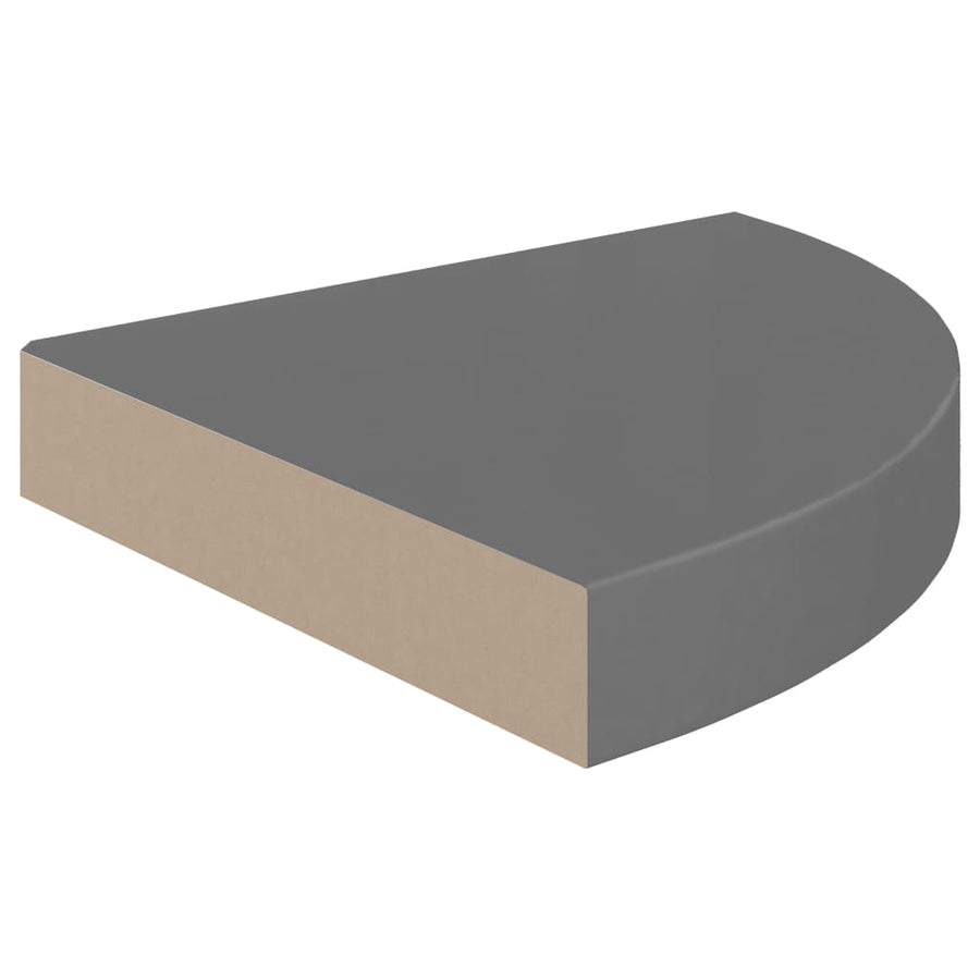 Hoekschappen Zwevend 5X5X3,8 Cm Mdf 2 25 x 25 x 3.8 cm Hoogglans grijs