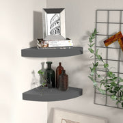 Floating corner shelves 2 pcs 25x25x3.8 cm MDF high gloss grey