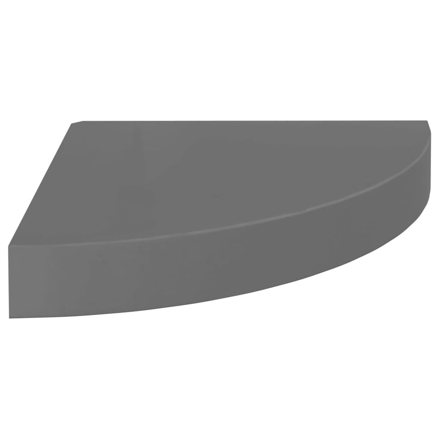 Hoekschappen Zwevend 25X25X3,8 Cm Mdf 4 25 x 25 x 3.8 cm Hoogglans grijs