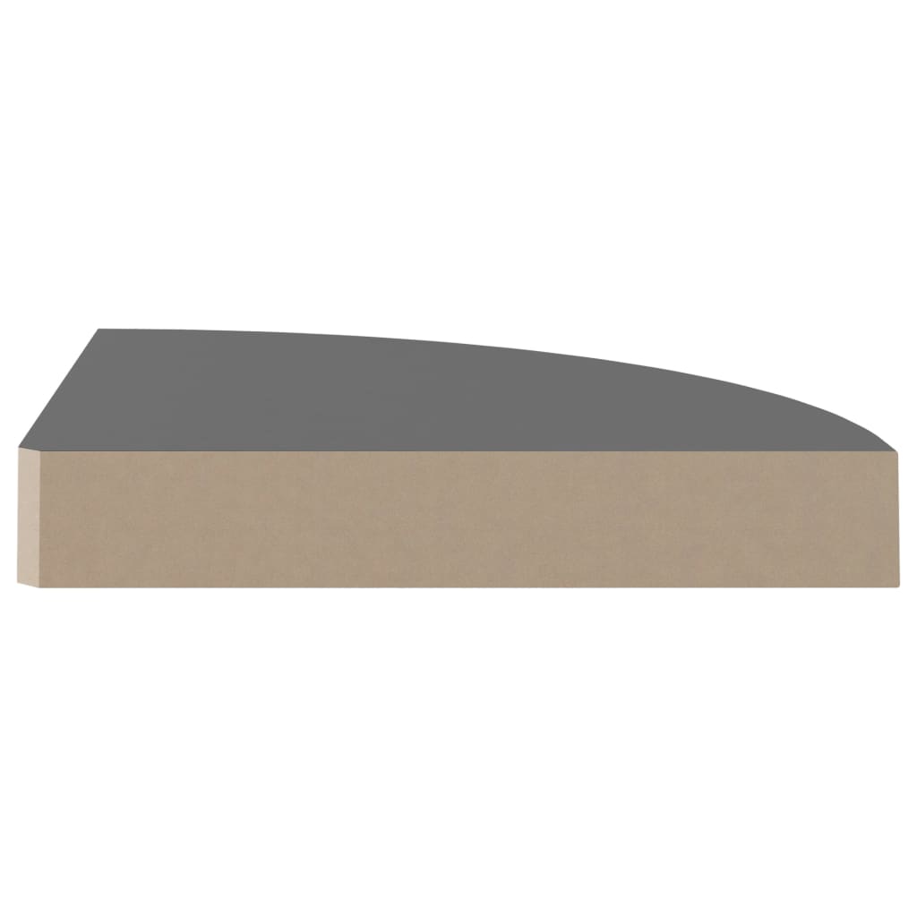 Hoekschappen Zwevend 25X25X3,8 Cm Mdf 4 25 x 25 x 3.8 cm Hoogglans grijs