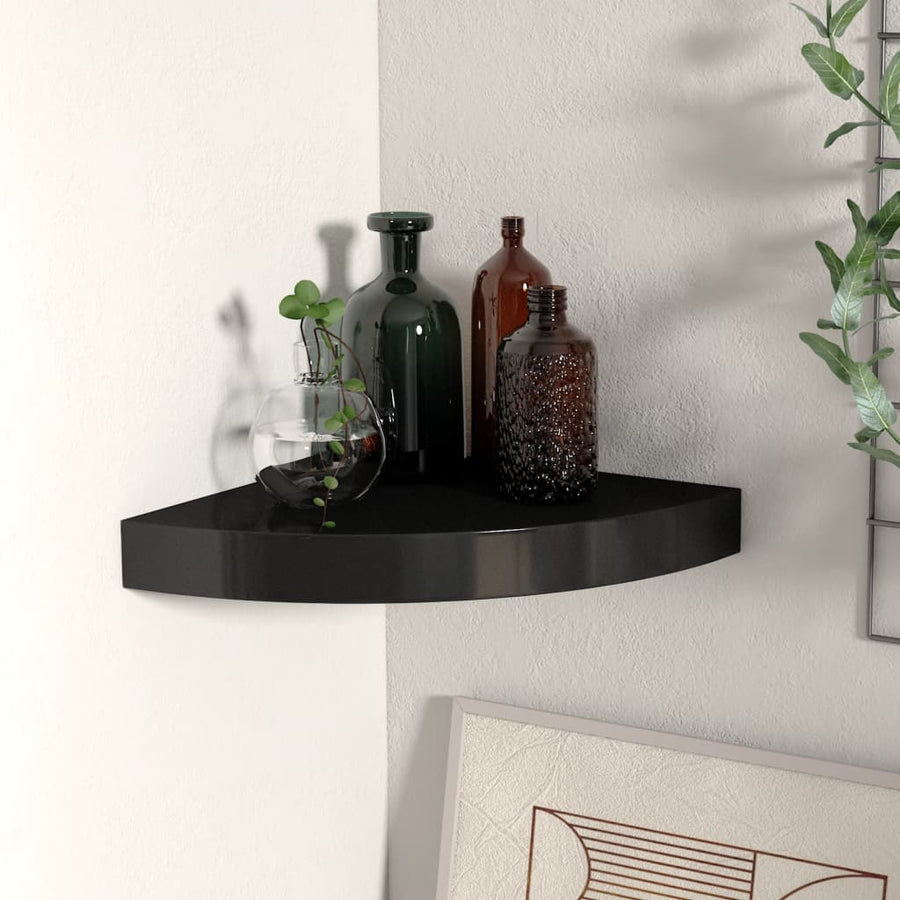 Hoekschap Zwevend 25X25X3,8 Cm Mdf 1 25 x 25 x 3.8 cm Zwart