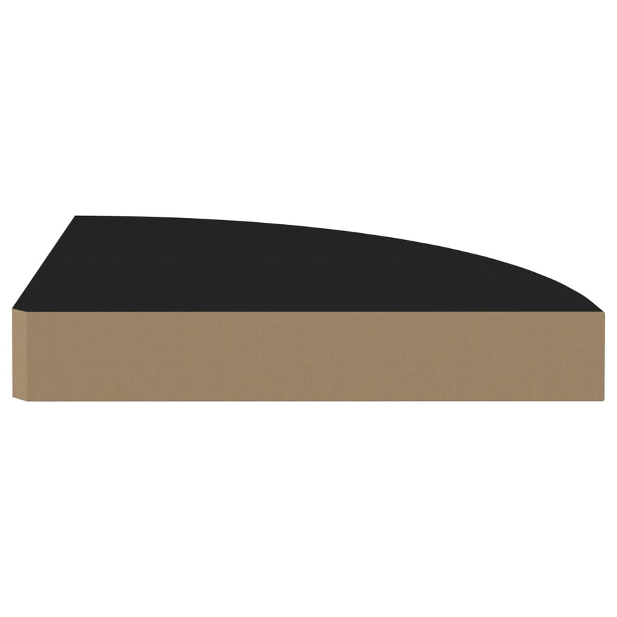 Hoekschappen Zwevend 5X5X3,8 Cm Mdf 2 25 x 25 x 3.8 cm Zwart