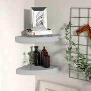 Floating corner shelves 2 pcs 25x25x3.8 cm MDF grey