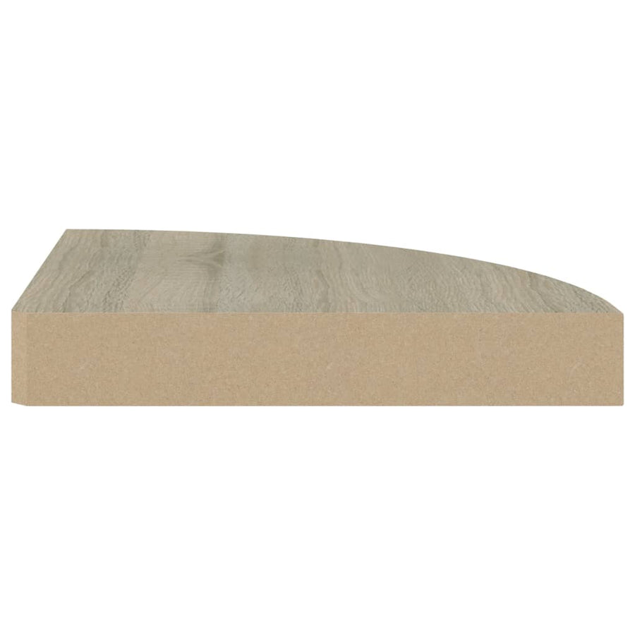 Hoekschap Zwevend 25X25X3,8 Cm Mdf Kleurig 1 25 x 25 x 3.8 cm Eiken