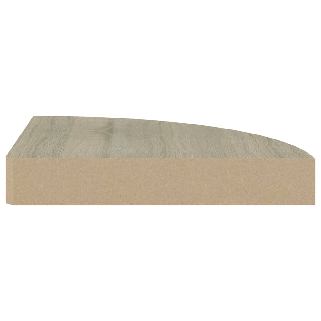 Hoekschappen Zwevend 5X5X3,8 Cm Mdf Kleurig 2 25 x 25 x 3.8 cm Eiken