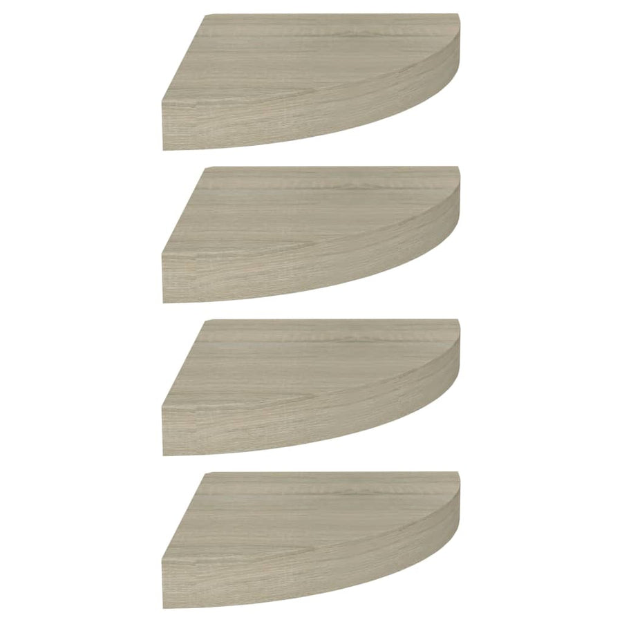 Hoekschappen Zwevend 25X25X3,8 Cm Mdf Kleurig 4 25 x 25 x 3.8 cm Eiken
