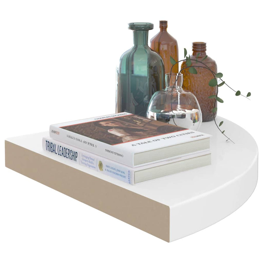 Hoekschap Zwevend 35X35X3,8 Cm Mdf 1 35 x 35 x 3.8 cm Hoogglans wit