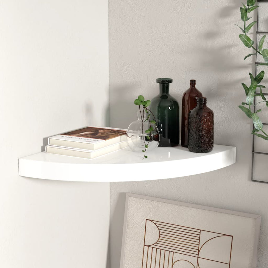 Hoekschap Zwevend 35X35X3,8 Cm Mdf 1 35 x 35 x 3.8 cm Hoogglans wit