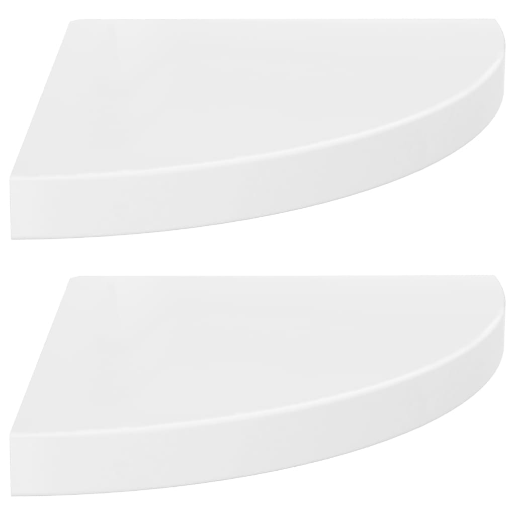 Hoekschappen Zwevend 35X35X3,8 Cm Mdf 2 35 x 35 x 3.8 cm Hoogglans wit