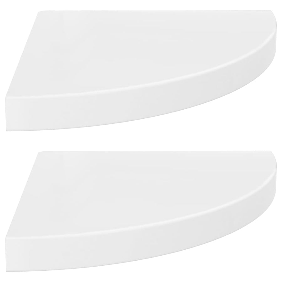 Hoekschappen Zwevend 35X35X3,8 Cm Mdf 2 35 x 35 x 3.8 cm Hoogglans wit