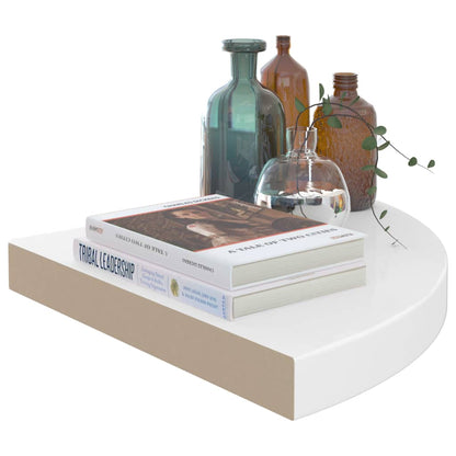 Hoekschappen Zwevend 35X35X3,8 Cm Mdf 2 35 x 35 x 3.8 cm Hoogglans wit