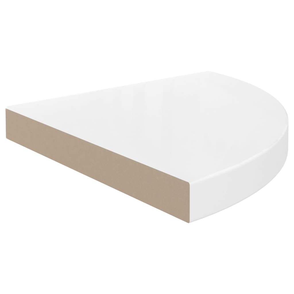 Hoekschappen Zwevend 35X35X3,8 Cm Mdf 4 35 x 35 x 3.8 cm Hoogglans wit