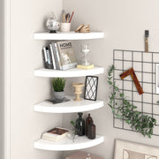 Corner Shelves Floating 4 pcs 35x35x3.8 cm MDF High Gloss White
