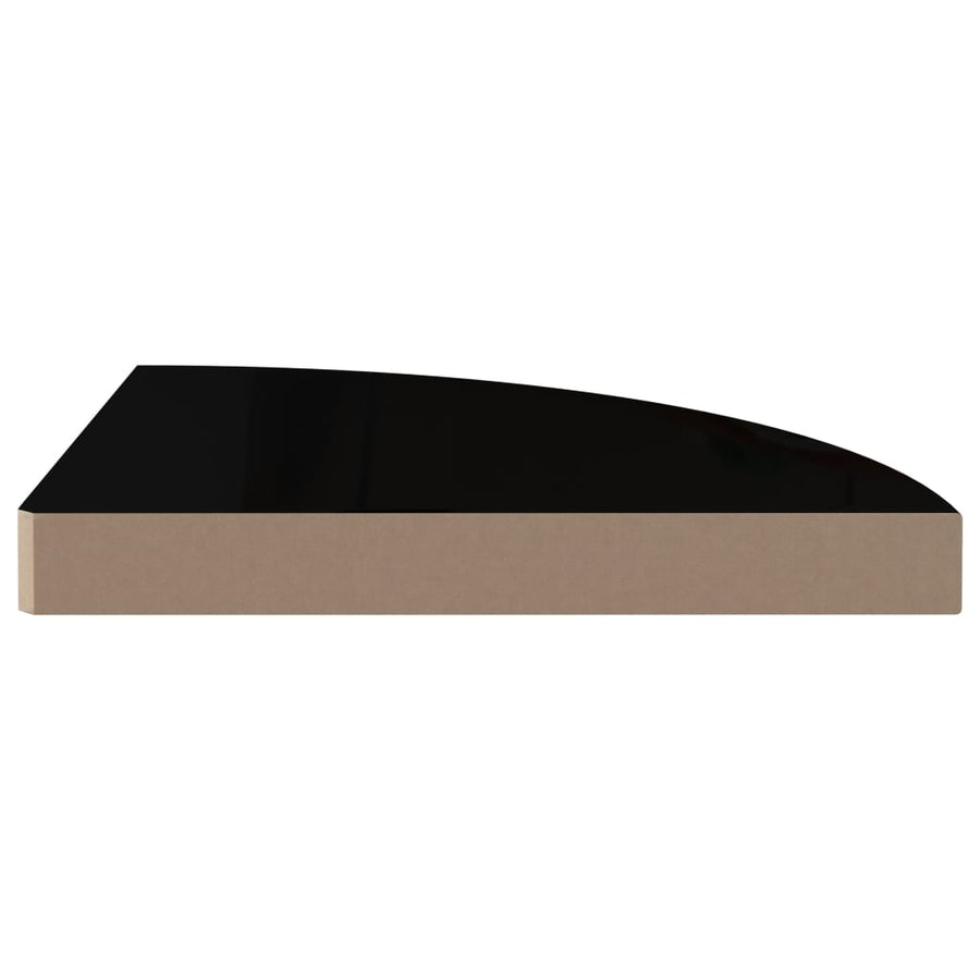 Hoekschappen Zwevend 35X35X3,8 Cm Mdf 2 35 x 35 x 3.8 cm Hoogglans zwart