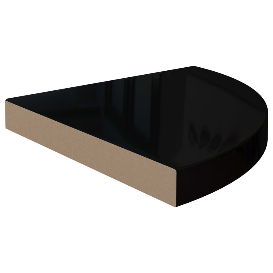 Hoekschappen Zwevend 35X35X3,8 Cm Mdf 4 35 x 35 x 3.8 cm Hoogglans zwart