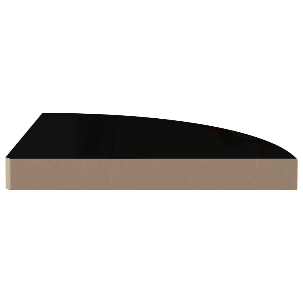 Hoekschappen Zwevend 35X35X3,8 Cm Mdf 4 35 x 35 x 3.8 cm Hoogglans zwart
