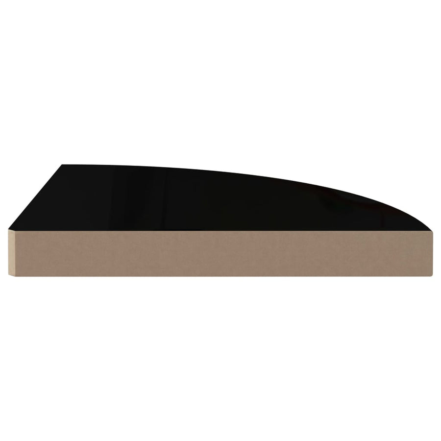 Hoekschappen Zwevend 35X35X3,8 Cm Mdf 4 35 x 35 x 3.8 cm Hoogglans zwart