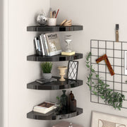 Floating Corner Shelves 4 pcs 35x35x3.8 cm MDF high gloss black
