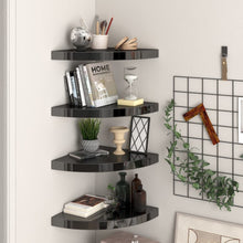 Hoekschappen Zwevend 35X35X3,8 Cm Mdf 4 35 x 35 x 3.8 cm Hoogglans zwart