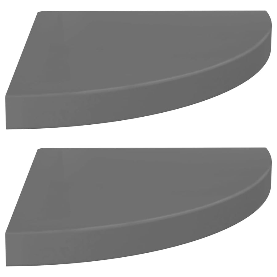 Hoekschappen Zwevend 35X35X3,8 Cm Mdf 2 35 x 35 x 3.8 cm Hoogglans grijs