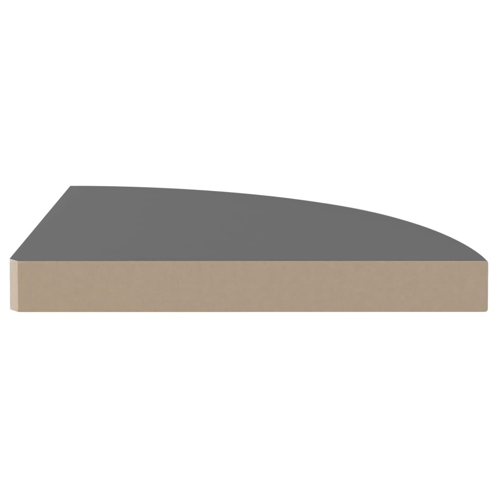 Hoekschappen Zwevend 35X35X3,8 Cm Mdf 2 35 x 35 x 3.8 cm Hoogglans grijs