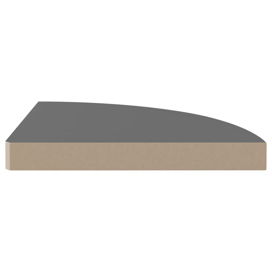 Hoekschappen Zwevend 35X35X3,8 Cm Mdf 2 35 x 35 x 3.8 cm Hoogglans grijs