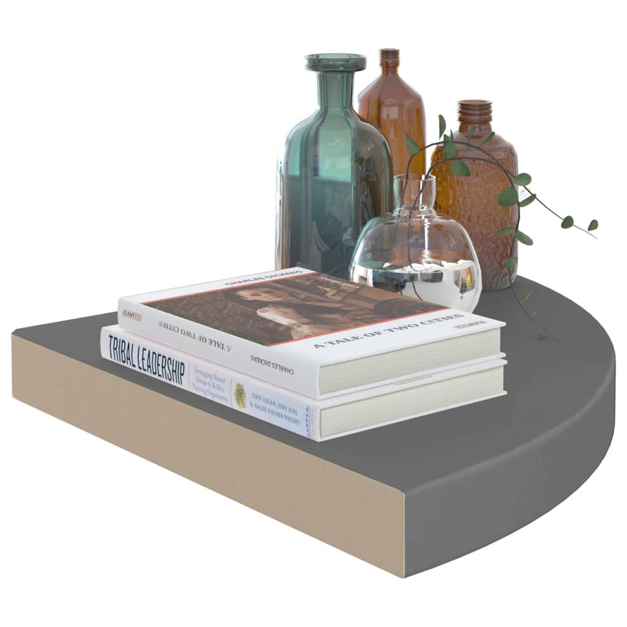 Hoekschappen Zwevend 35X35X3,8 Cm Mdf 2 35 x 35 x 3.8 cm Hoogglans grijs