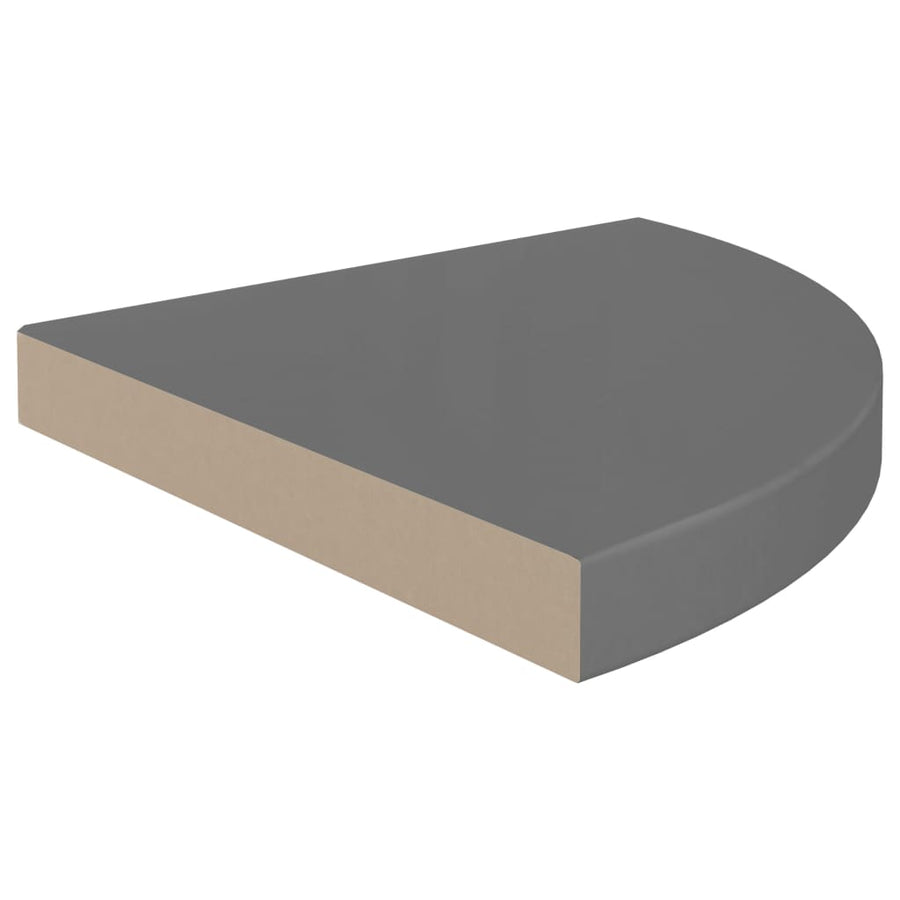Hoekschappen Zwevend 35X35X3,8 Cm Mdf 4 35 x 35 x 3.8 cm Hoogglans grijs