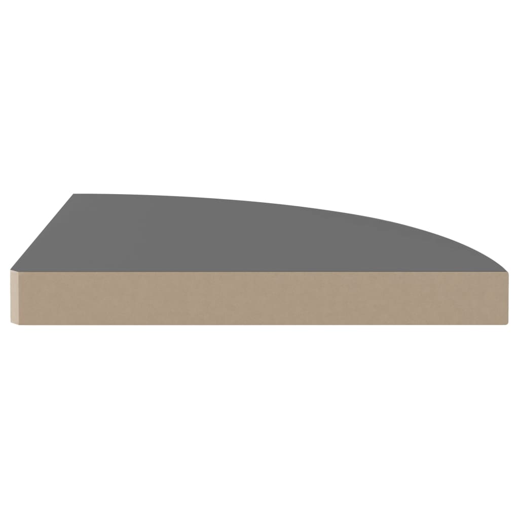 Hoekschappen Zwevend 35X35X3,8 Cm Mdf 4 35 x 35 x 3.8 cm Hoogglans grijs