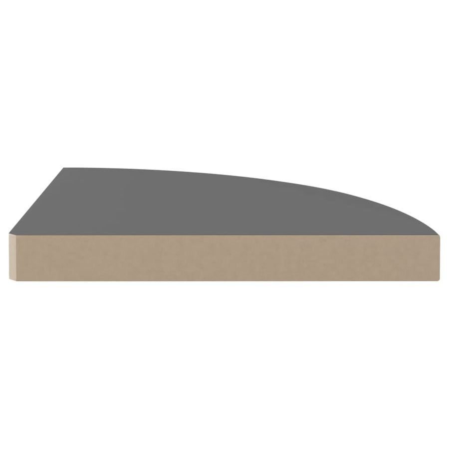 Hoekschappen Zwevend 35X35X3,8 Cm Mdf 4 35 x 35 x 3.8 cm Hoogglans grijs