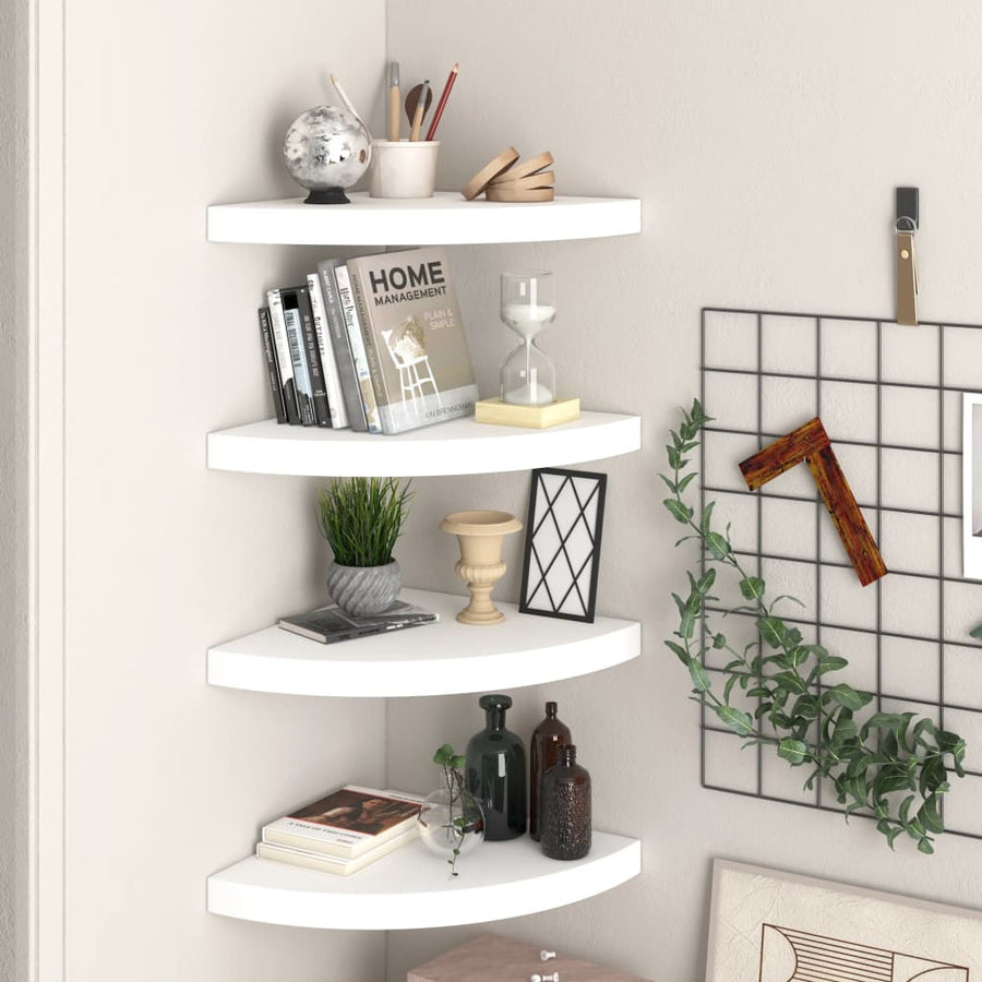 Hoekschappen Zwevend 35X35X3,8 Cm Mdf 4 35 x 35 x 3.8 cm Wit