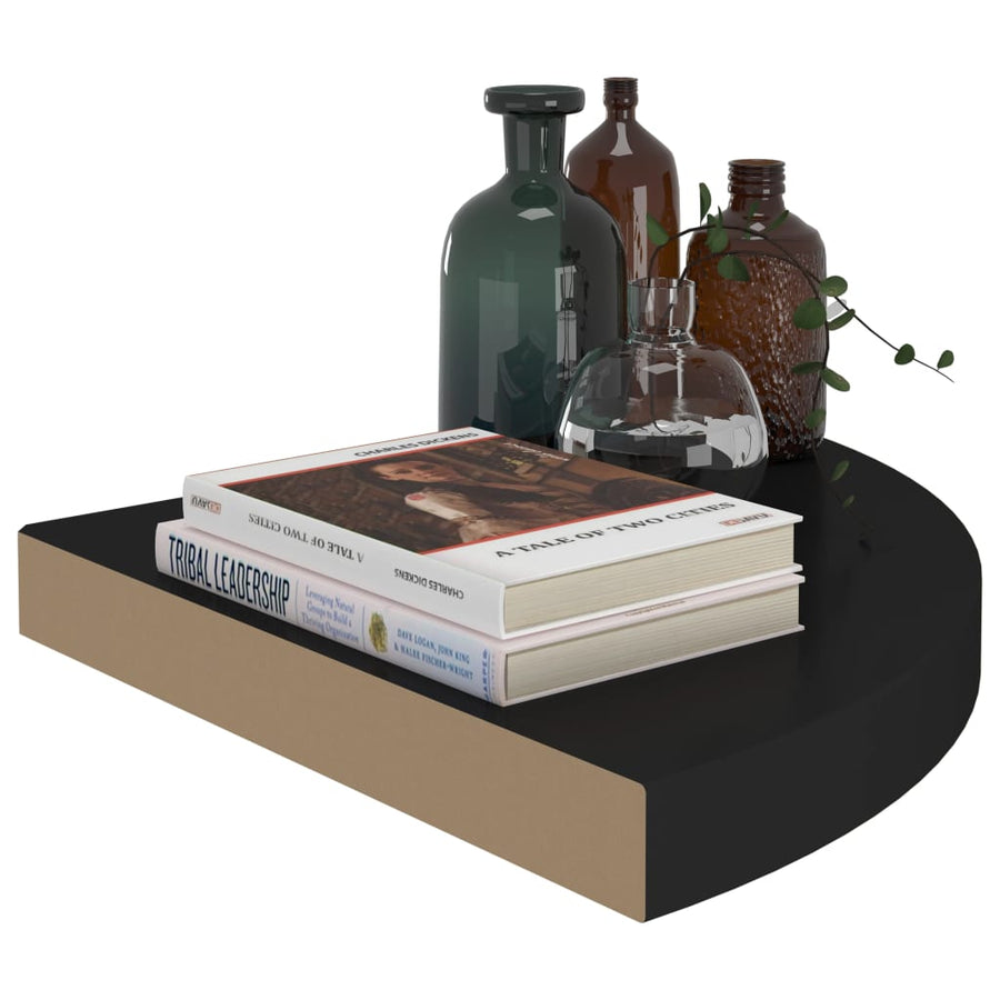 Hoekschappen Zwevend 35X35X3,8 Cm Mdf 2 35 x 35 x 3.8 cm Zwart